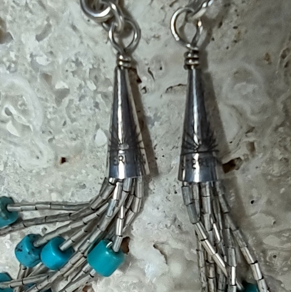 Jay King Liquid Silver/Turquoise Heishi Necklace - Picture 6 of 7